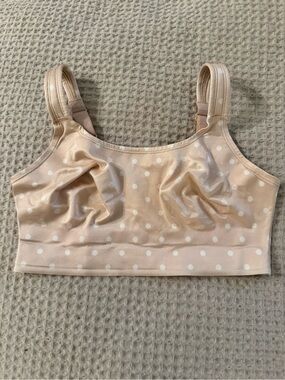 Ruby Ribbon Original Demiette Bralette Adjustable Pink Polka Dot Sz 32 EUC